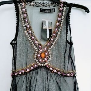 ZARA Beaded Tank/Shell - New
